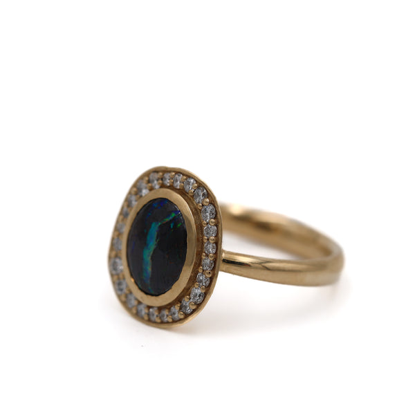 Opal Ring with diamonds