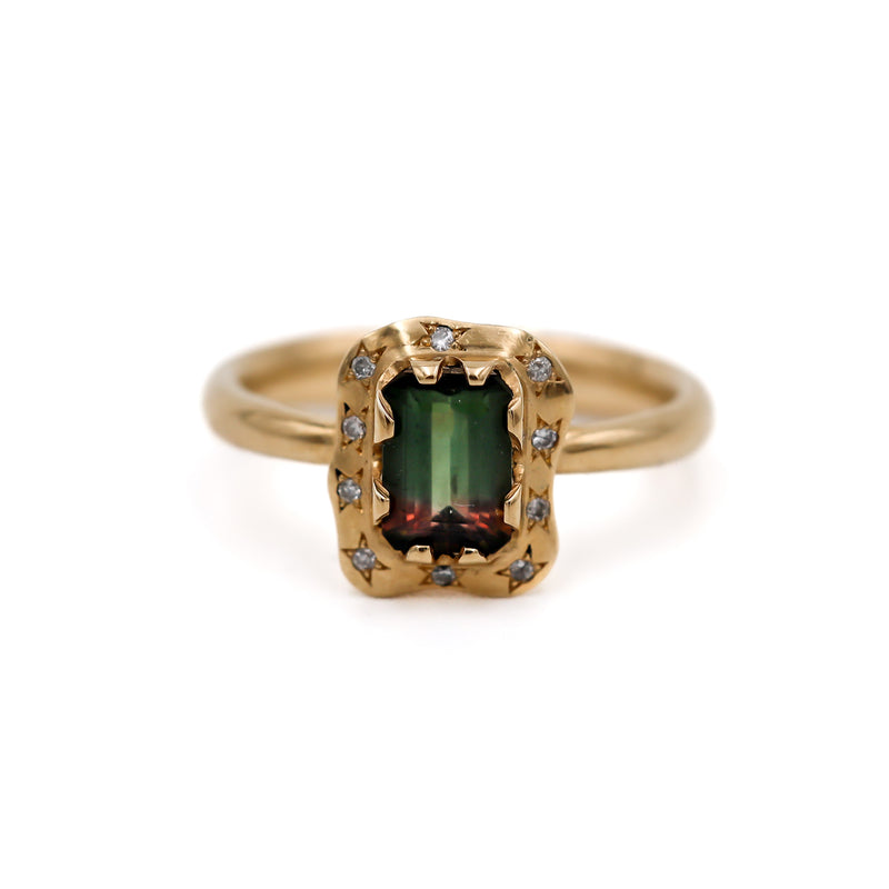 Watermelon Tourmaline Tribal Ring