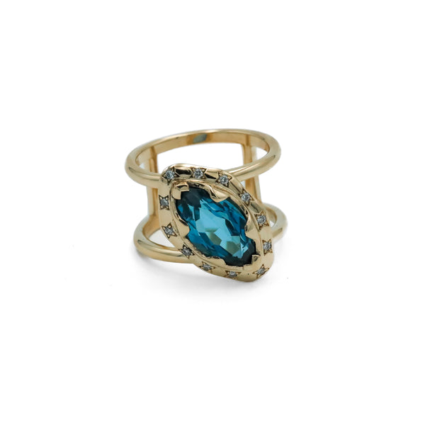 London Topaz Double Band Ring
